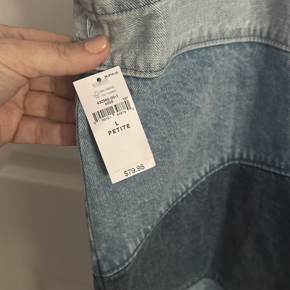 NWT Gap Petite Denim Patchwork Dress - Picture 5 of 5